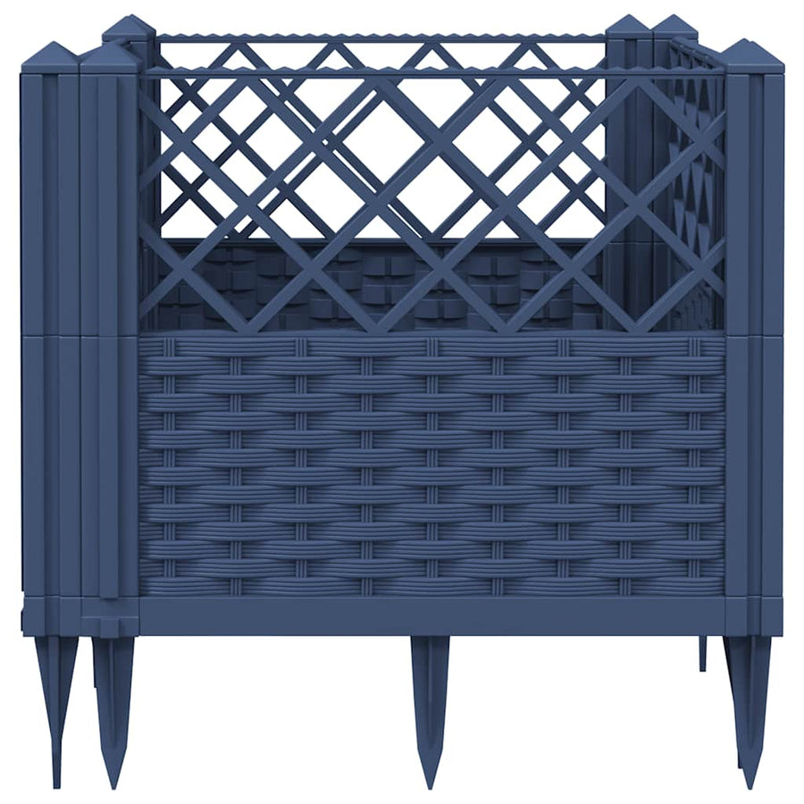 Garden Planter with Pegs Blue Grey 43.5x43.5x43.5 cm PP