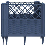 Garden Planter with Pegs Blue Grey 43.5x43.5x43.5 cm PP - 45-Degree Angle