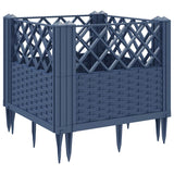 Garden Planter with Pegs Blue Grey 43.5x43.5x43.5 cm PP - Rear View