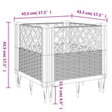Garden Planter with Pegs Blue Grey 43.5x43.5x43.5 cm PP