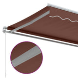 Manual Retractable Awning Brown 400x350 cm - 45-Degree Angle