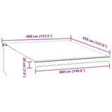 Manual Retractable Awning Brown 400x350 cm - Extra Image