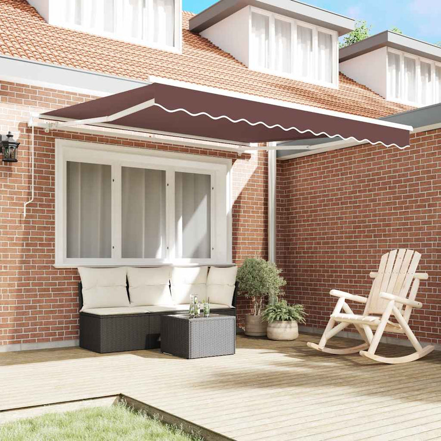 Manual Awning 3 x 2.5 m Brown 100% Polyester
