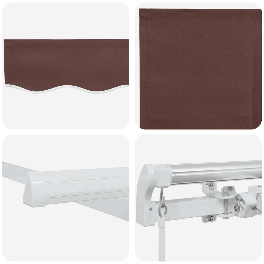 Manual Awning 3 x 2.5 m Brown 100% Polyester