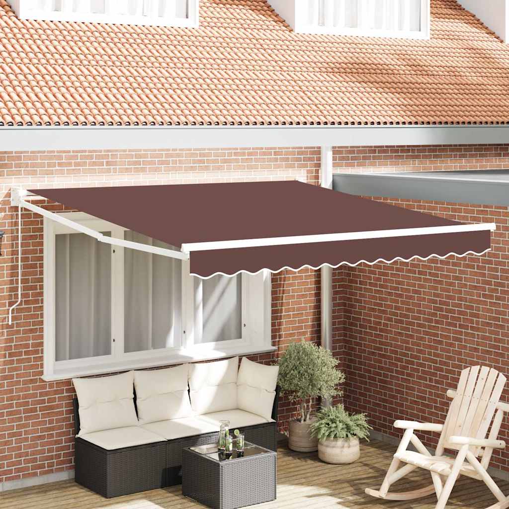 Manual Retractable Awning Brown 300x250 cm