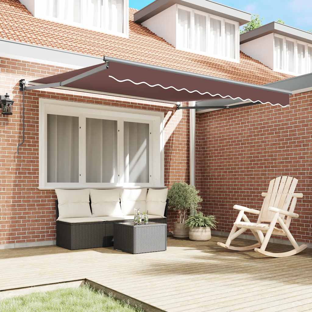 Manual Retractable Awning Brown 300x250 cm