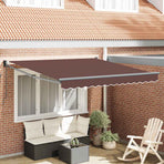 Manual Awning 3 x 2.5 m Brown 100% Polyester