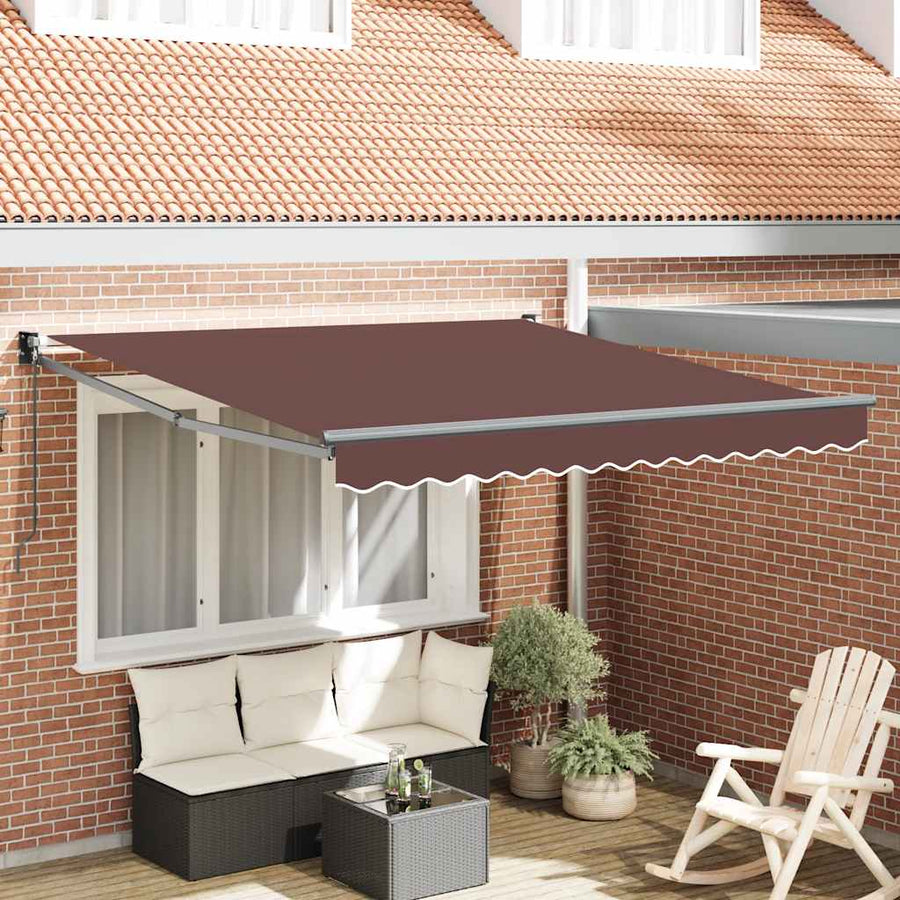 Manual Awning 3 x 2.5 m Brown 100% Polyester