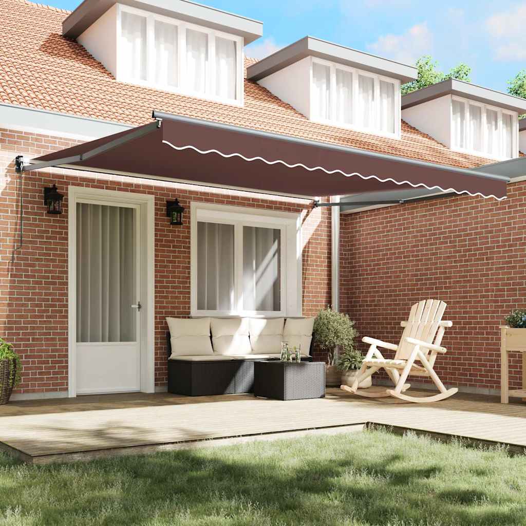 Manual Retractable Awning Brown 400x300 cm