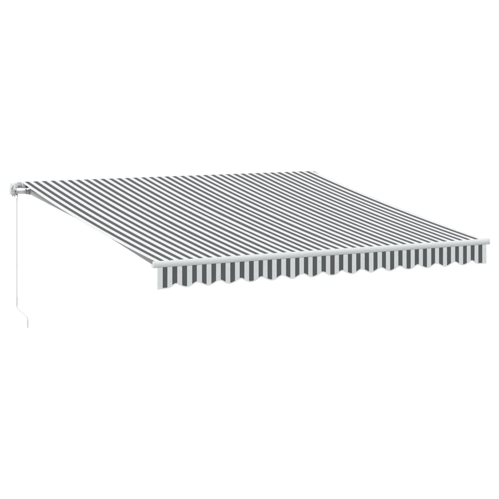 Manual Retractable Awning Anthracite&White 400x350 cm