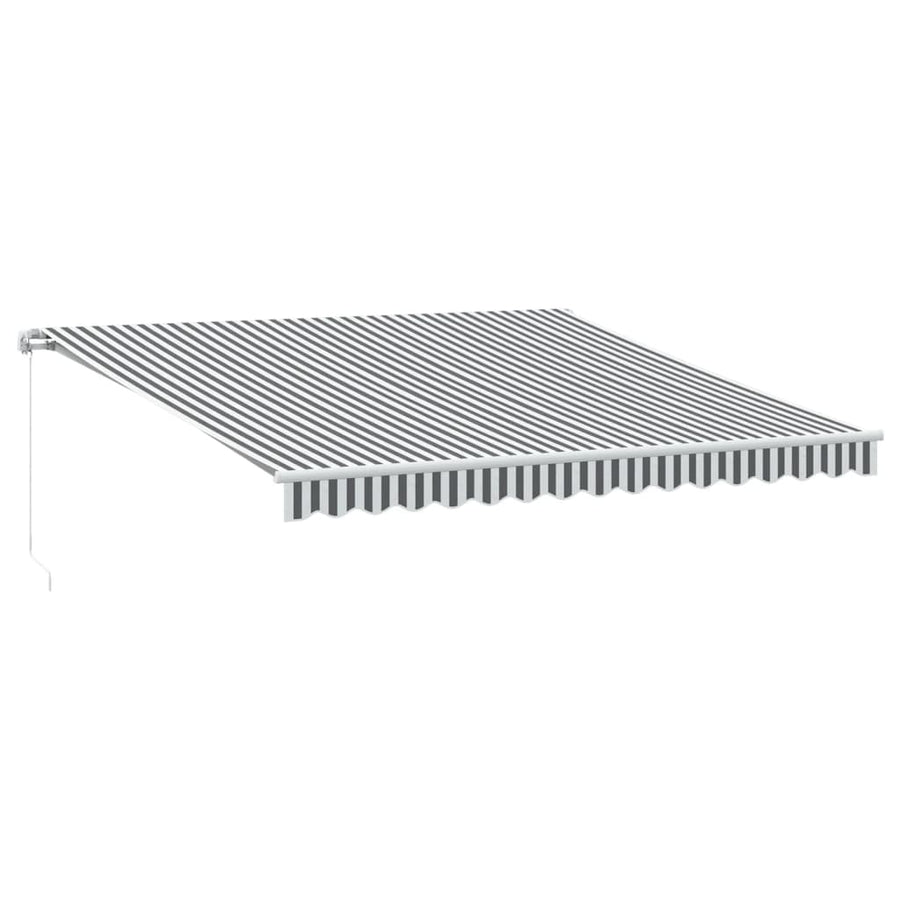 Manual Retractable Awning Anthracite&White 400x350 cm