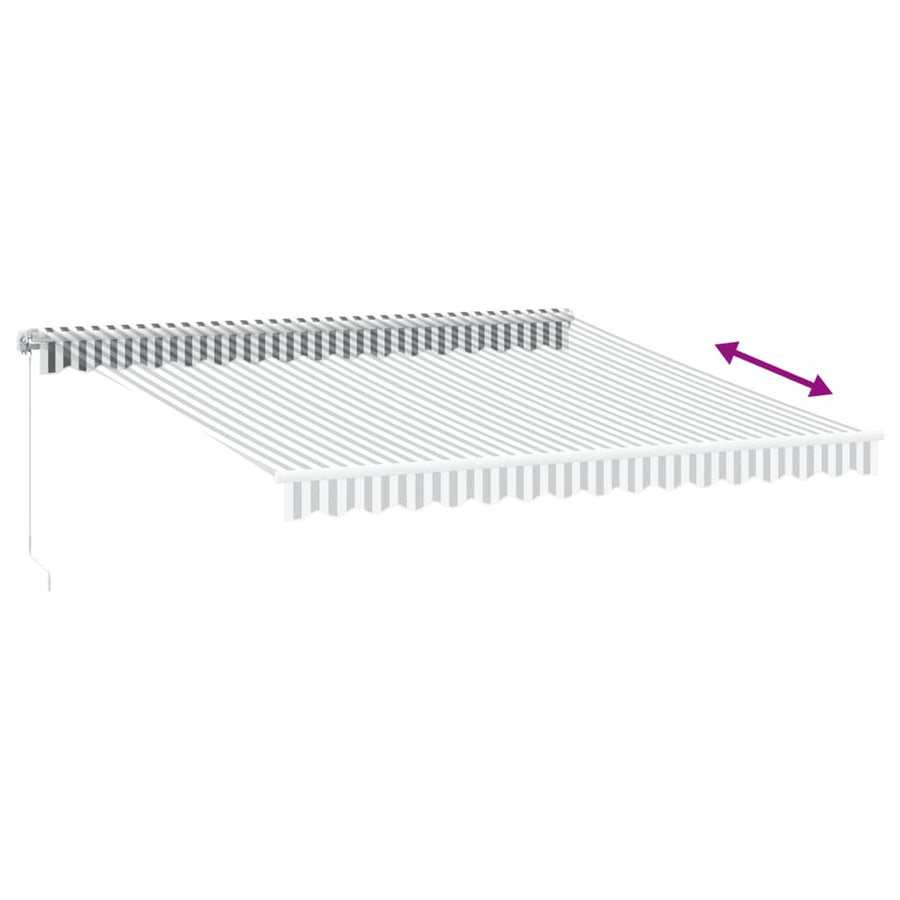 Manual Retractable Awning Anthracite&White 400x350 cm