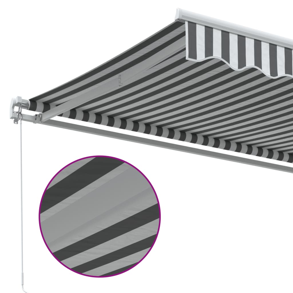 Manual Retractable Awning Anthracite&White 400x350 cm
