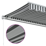 Manual Retractable Awning Anthracite&White 400x350 cm - 45-Degree Angle