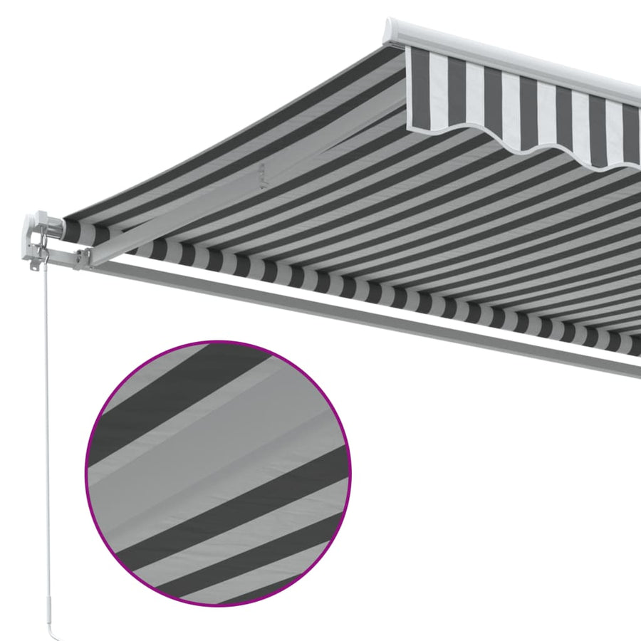 Manual Retractable Awning Anthracite&White 400x350 cm