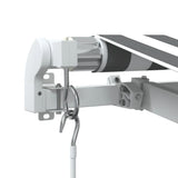 Manual Retractable Awning Anthracite&White 400x350 cm - Rear View