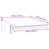 Manual Retractable Awning Anthracite&White 400x350 cm - Extra Image