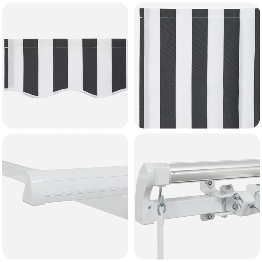 Manual Retractable Awning Anthracite&White 400x300 cm