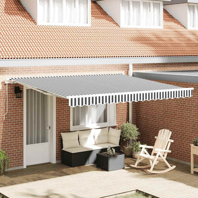 Manual Awning 4 x 3 m Anthracite and white stripe