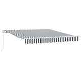 Manual Retractable Awning Anthracite&White 300x250 cm - Front View