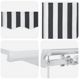 Manual Retractable Awning Anthracite&White 300x250 cm