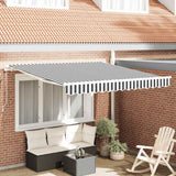 Manual Retractable Awning Anthracite&White 300x250 cm