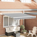 Manual Retractable Awning Anthracite&White 300x250 cm