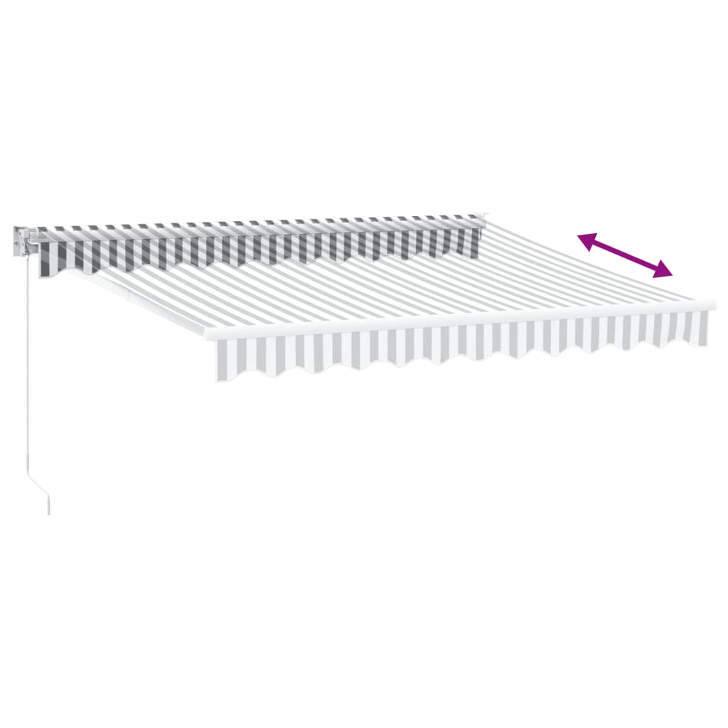 Retractable Awning Anthracite and White 3x2,5 m Fabric&Aluminium