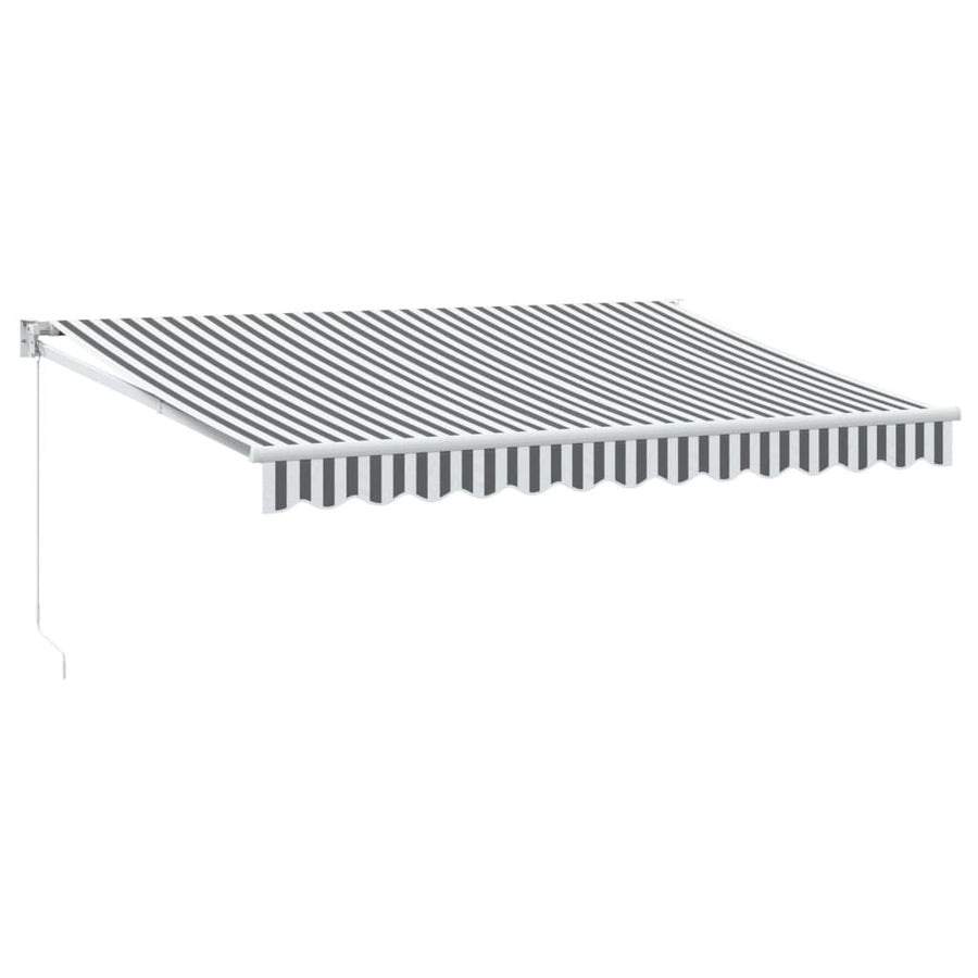 Retractable Awning Anthracite&White 3.5x2.5 m Fabric&Aluminium
