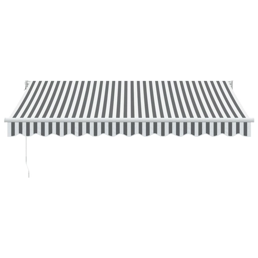 Retractable Awning Anthracite&White 3.5x2.5 m Fabric&Aluminium