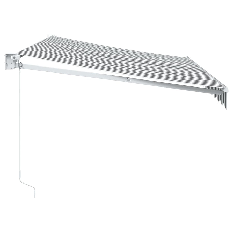 Retractable Awning Anthracite&White 3.5x2.5 m Fabric&Aluminium