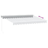 Retractable Awning Anthracite and White 3.5x2.5 m Fabric&Aluminium - 45-Degree Angle