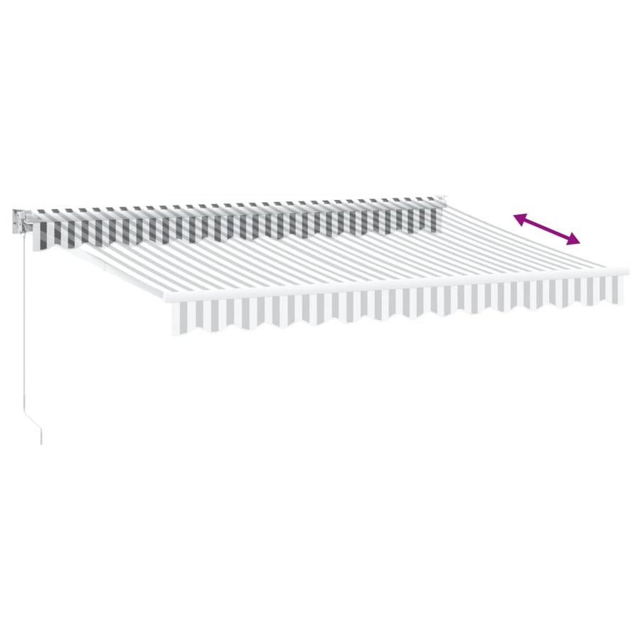 Retractable Awning Anthracite&White 3.5x2.5 m Fabric&Aluminium