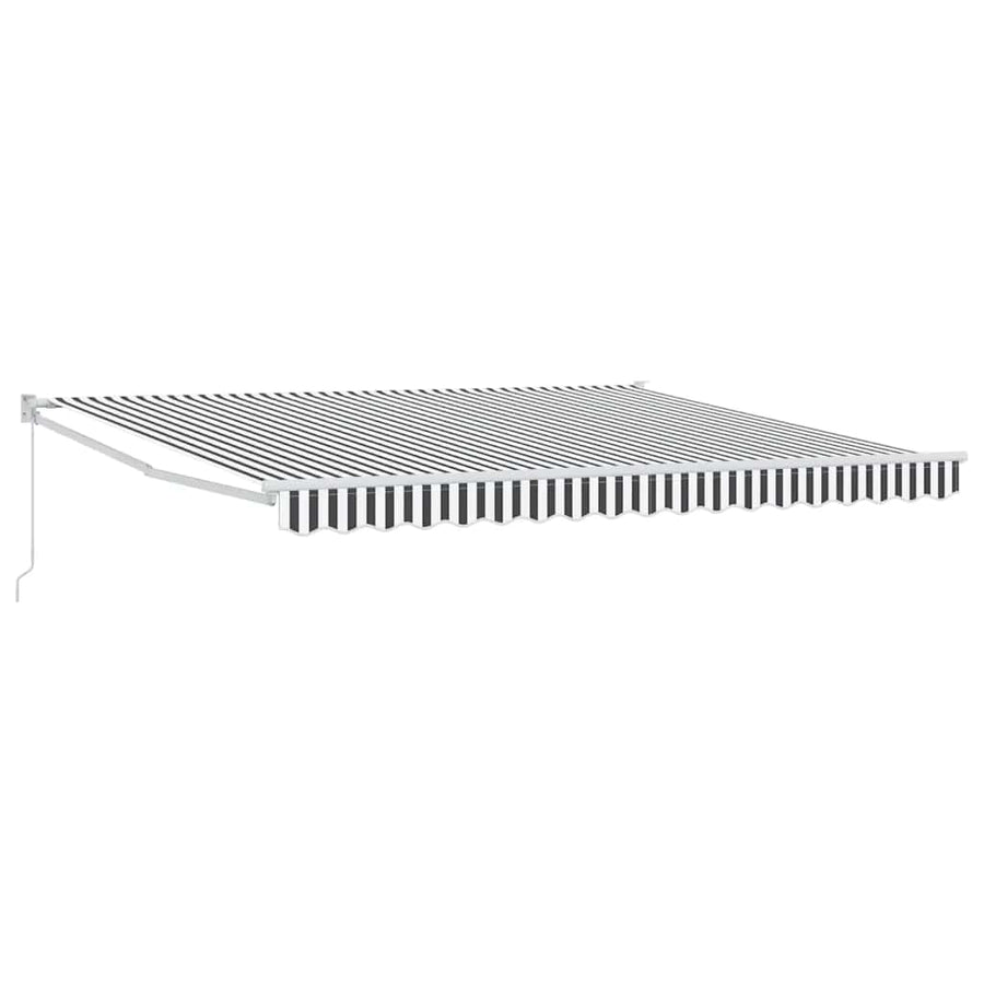 Retractable Awning Anthracite and White 4x3 m Fabric&Aluminium