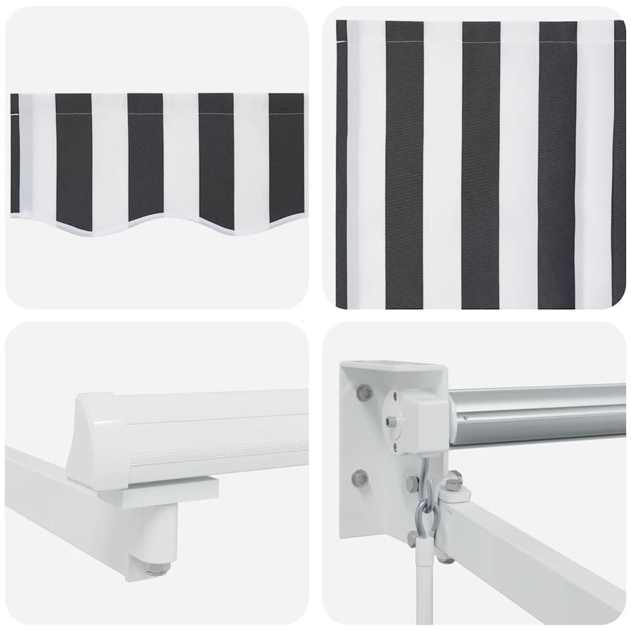 Retractable Awning Anthracite and White 4x3 m Fabric&Aluminium