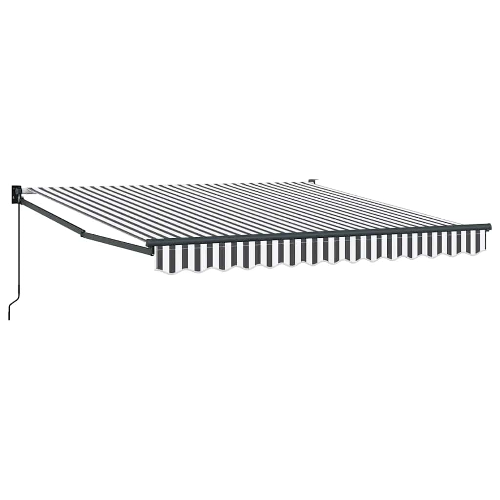 Retractable Awning Anthracite and White 3x2.5 m Fabric&Aluminium
