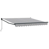 Retractable Awning Anthracite and White 3x2.5 m Fabric&Aluminium