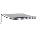 Retractable Awning Anthracite and White 3x2.5m Fabric&Aluminium