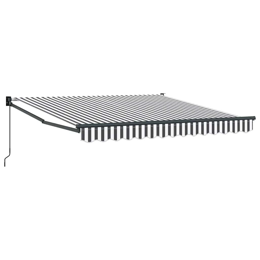 Retractable Awning Anthracite and White 3x2.5m Fabric&Aluminium