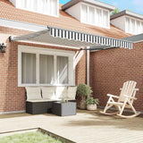 Retractable Awning Anthracite and White 3x2.5 m Fabric&Aluminium - Side View