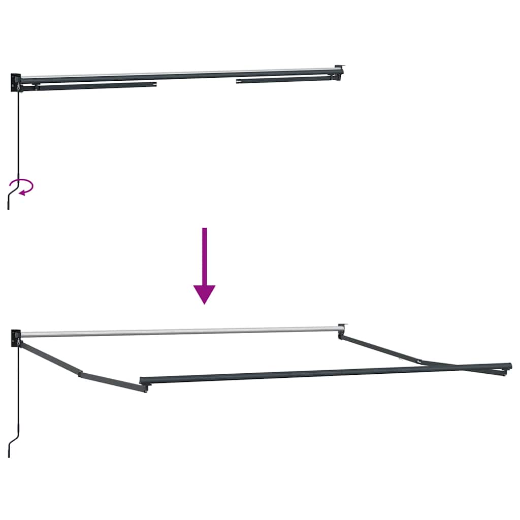 Retractable Awning Anthracite and White 3x2.5 m Fabric&Aluminium