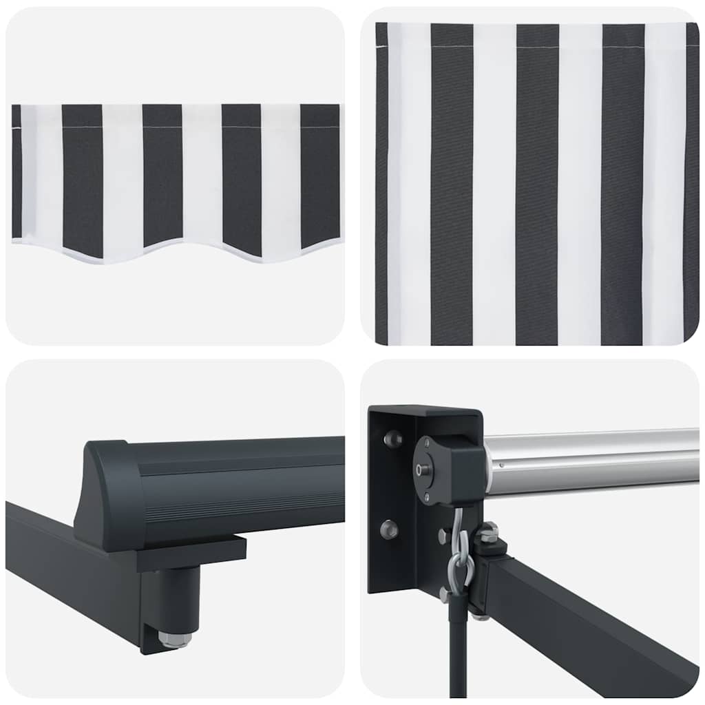 Retractable Awning Anthracite and White 3x2.5 m Fabric&Aluminium