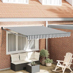 Retractable Awning Anthracite and White 3x2.5m Fabric&Aluminium