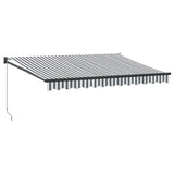 Retractable Awning Anthracite and White 3.5x2.5 m Fabric&Aluminium - Front View