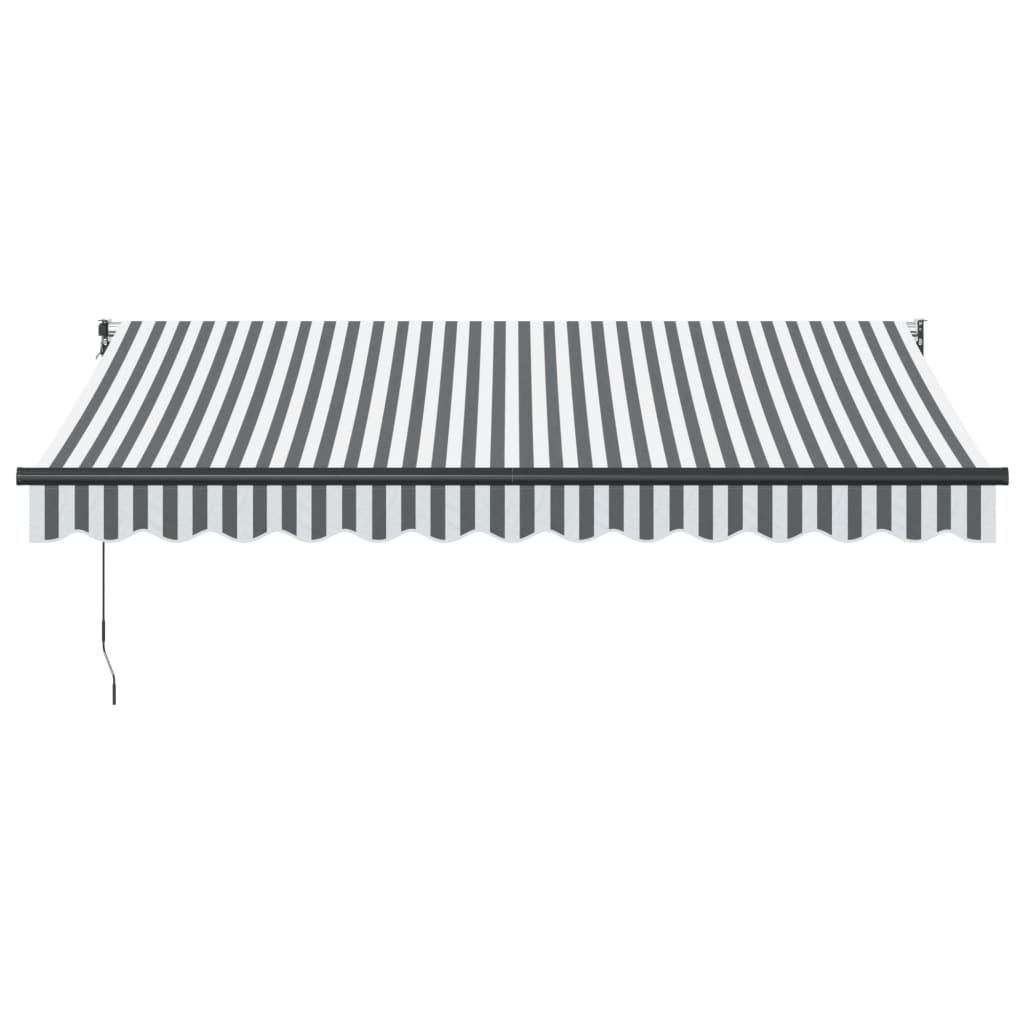 Retractable Awning Anthracite and White 3.5x2.5 m Fabric&Aluminium