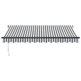 Retractable Awning Anthracite and White 3.5x2.5 m Fabric&Aluminium