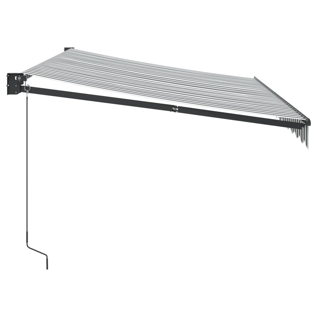 Retractable Awning Anthracite and White 3.5x2.5 m Fabric&Aluminium