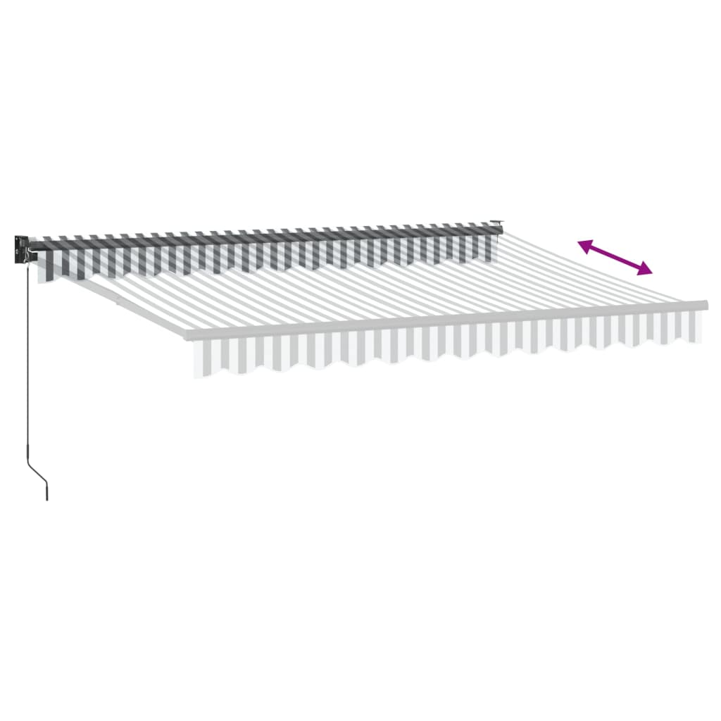 Retractable Awning Anthracite and White 3.5x2.5 m Fabric&Aluminium