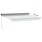 Retractable Awning Anthracite and White 3.5x2.5 m Fabric&Aluminium