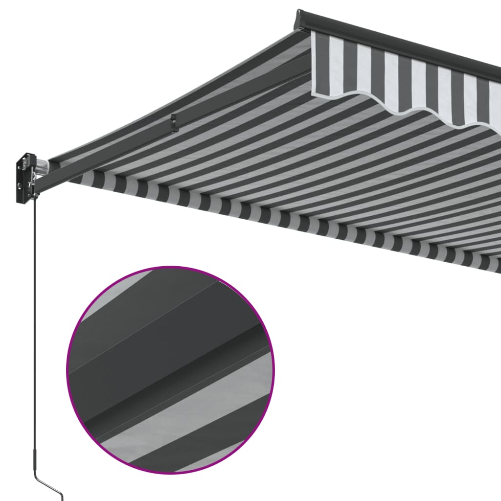 Retractable Awning Anthracite and White 3.5x2.5 m Fabric&Aluminium